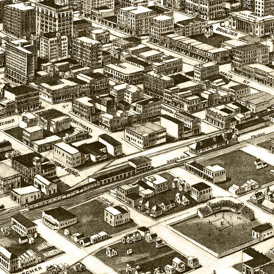 Vintage Map of Tulsa, Oklahoma, 1918