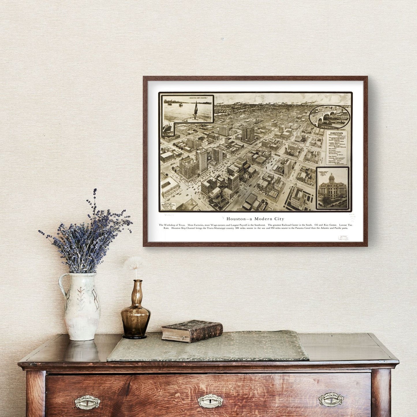 Vintage Map of Houston, Texas, 1912
