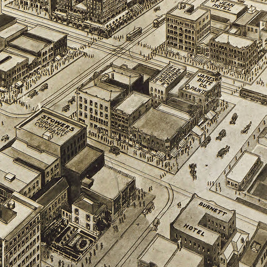 Vintage Map of Houston, Texas, 1912