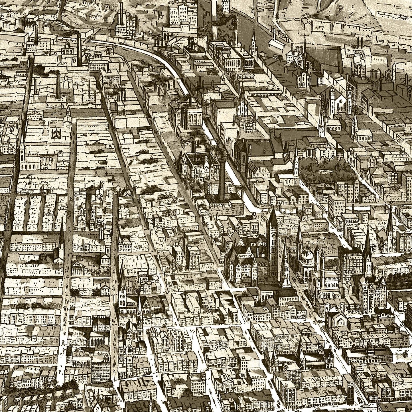 Vintage Map of Cincinnati, Ohio, 1900