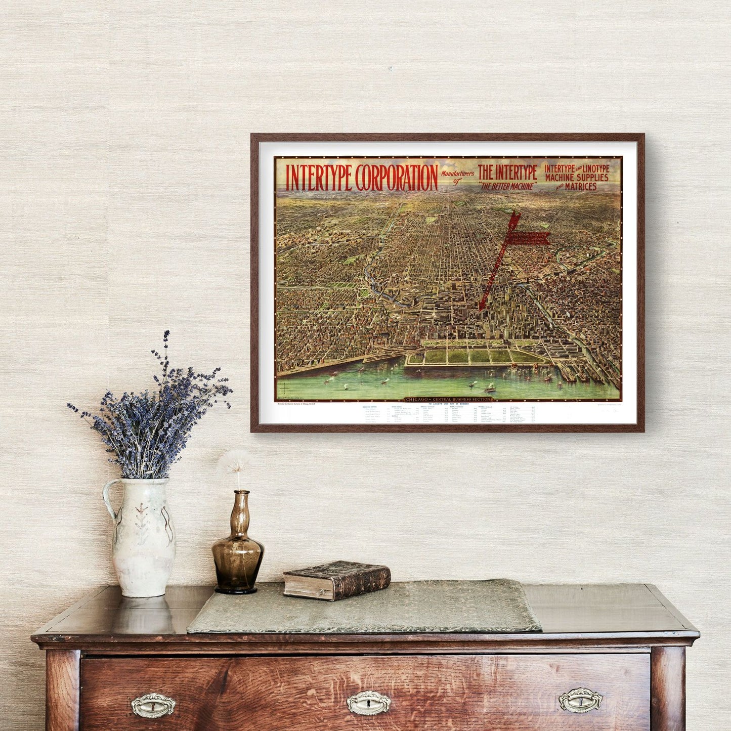 Vintage Map of Chicago, Illinois, 1916 Restored Print
