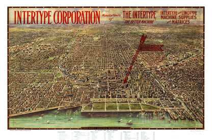 Vintage Map of Chicago, Illinois, 1916 Restored Print