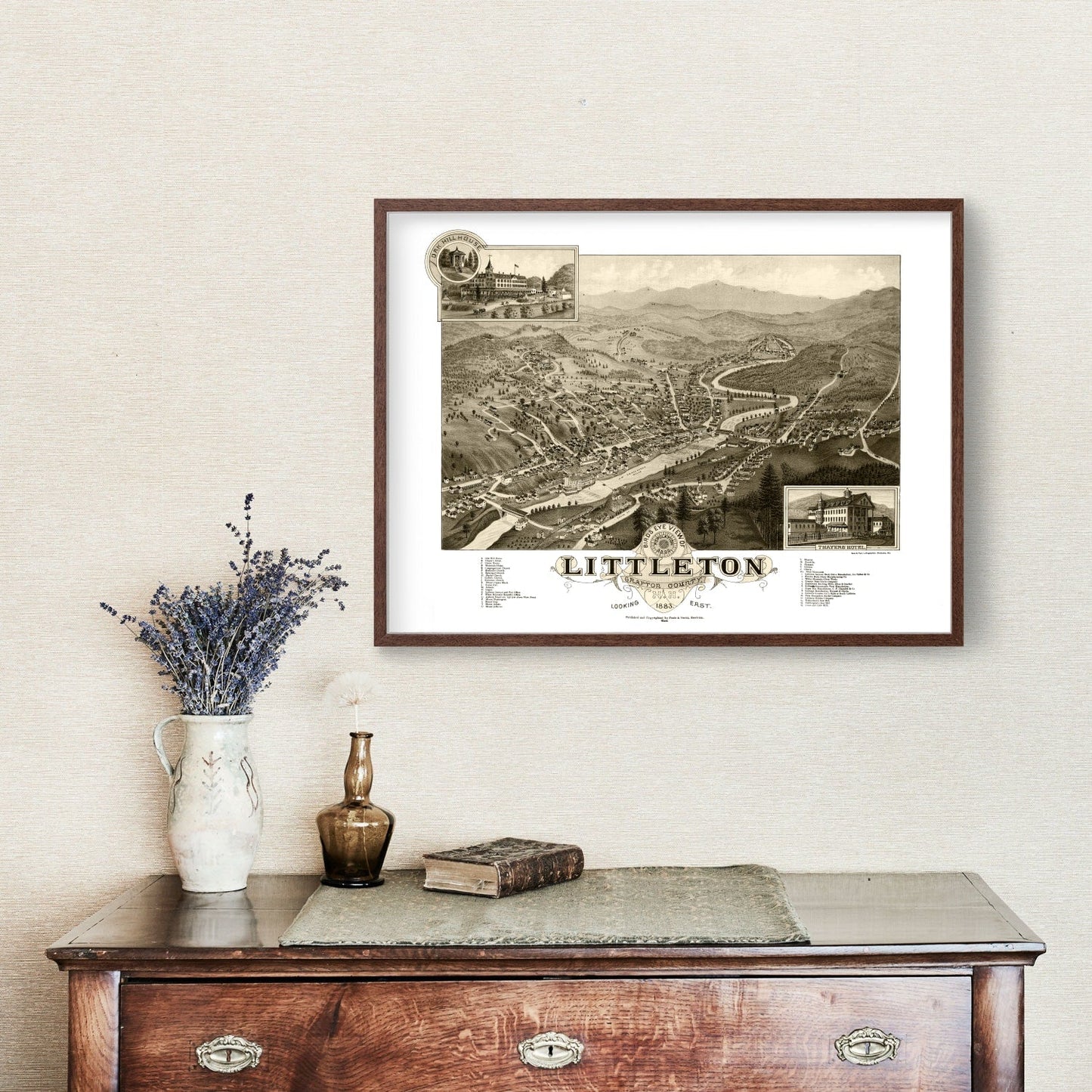 Vintage Map of Littleton, New Hampshire, 1883