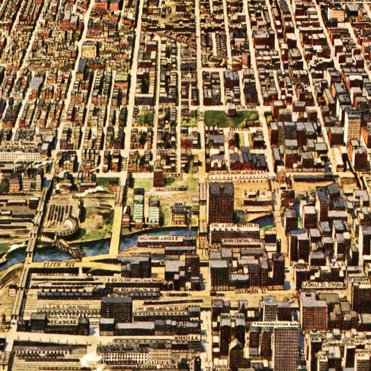 Vintage Map of Chicago, Illinois, 1916 Wall Art