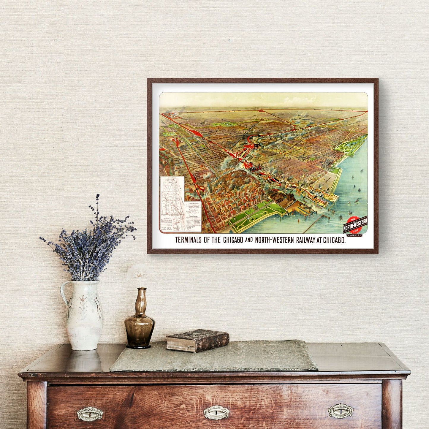 Vintage Map of Chicago, Illinois, 1902