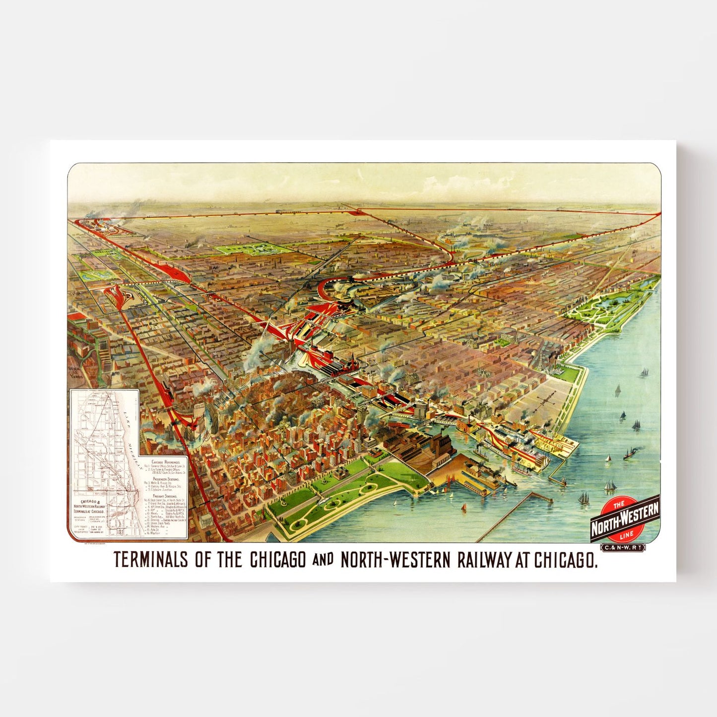 Vintage Map of Chicago, Illinois, 1902