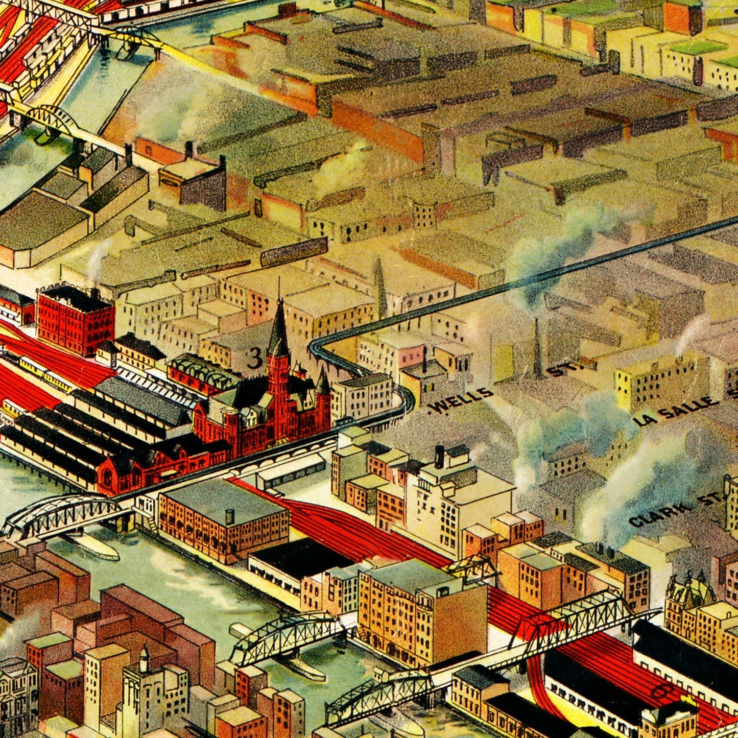 Vintage Map of Chicago, Illinois, 1902