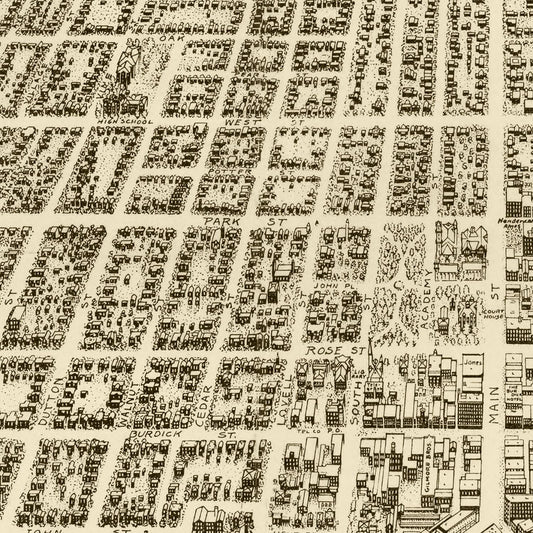 Vintage Map of Kalamazoo, Michigan, 1908