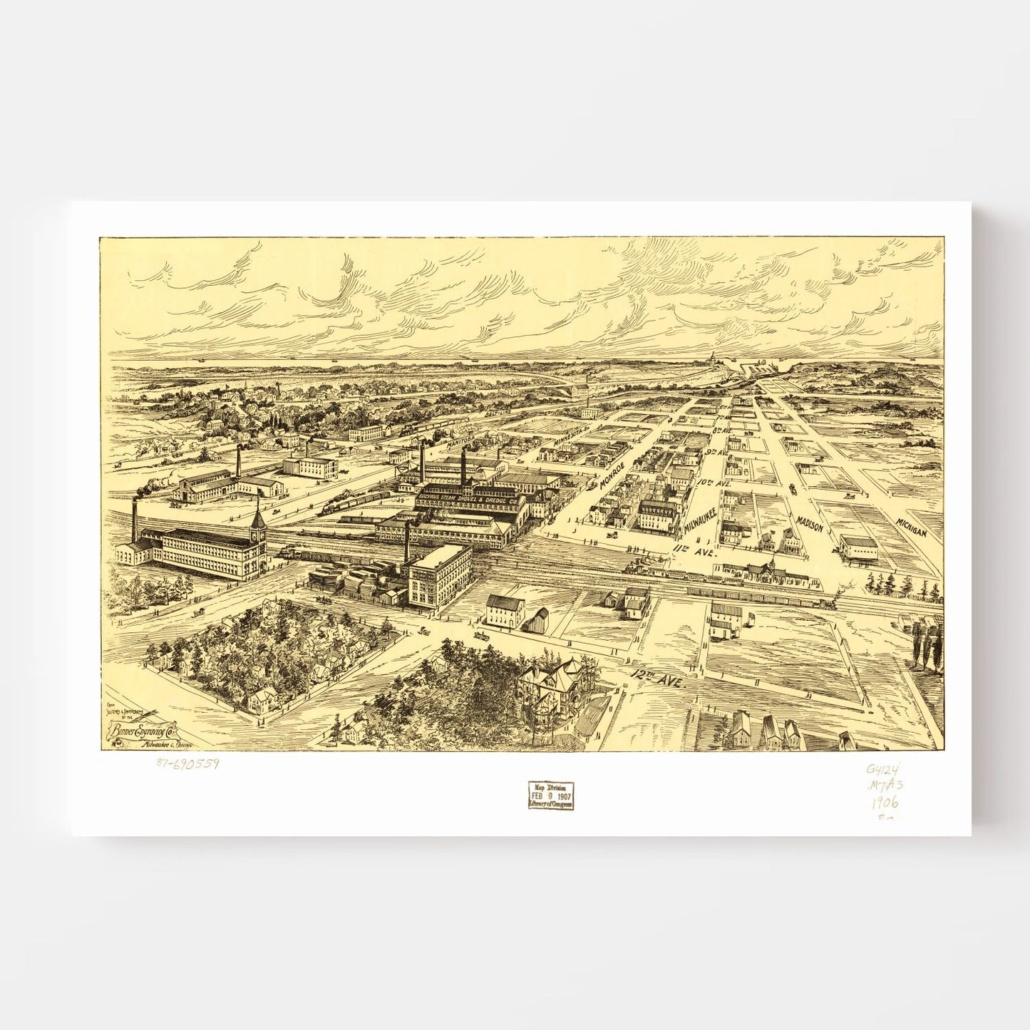 Vintage Map of Milwaukee, Wisconsin, 1906