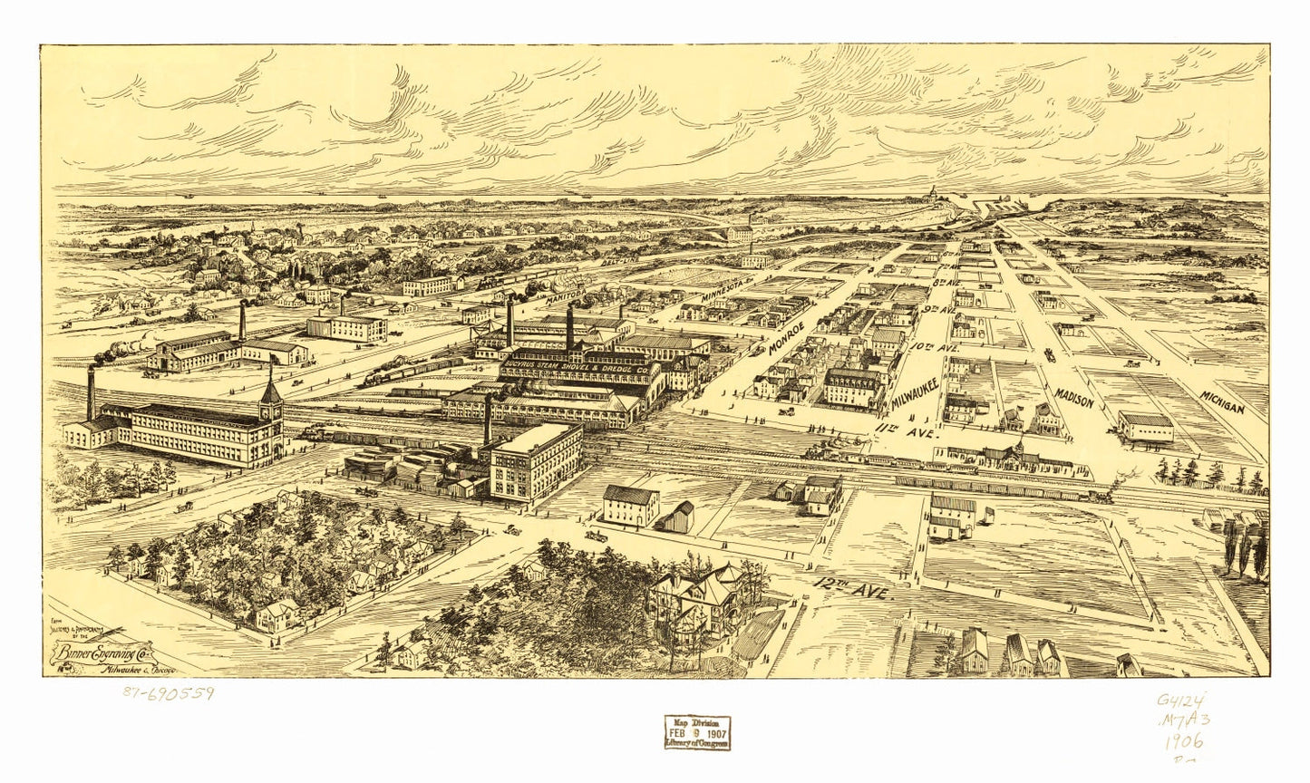 Vintage Map of Milwaukee, Wisconsin, 1906