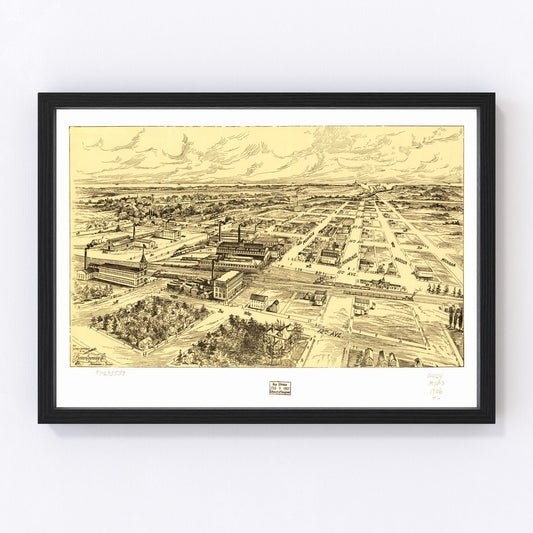 vintage map of Milwaukee, Wisconsin, 1906