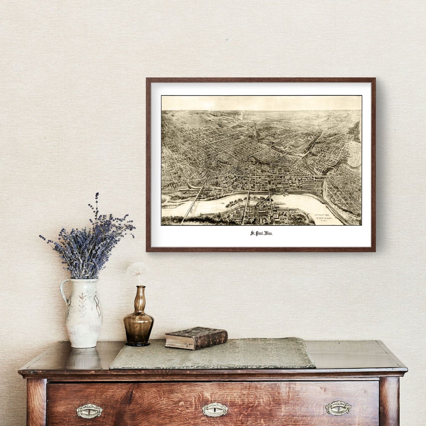 Vintage Map of St. Paul, Minnesota, 1906