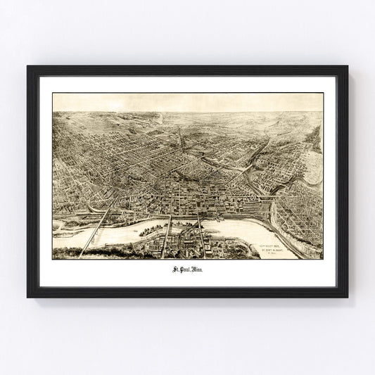 Vintage map of St. Paul, Minnesota, 1906