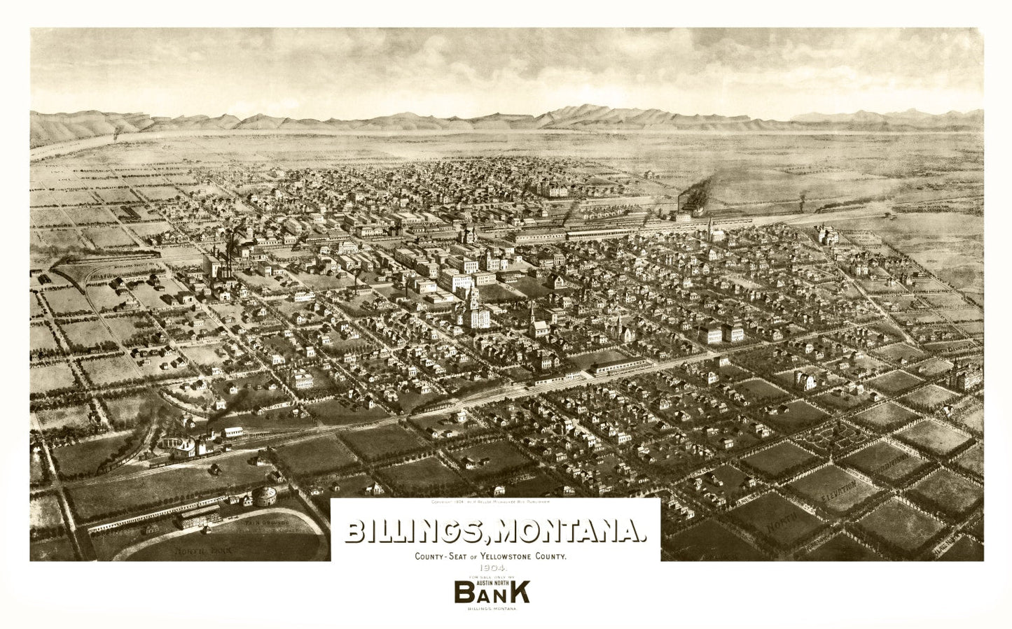 Vintage Map of Billings, Montana, 1904