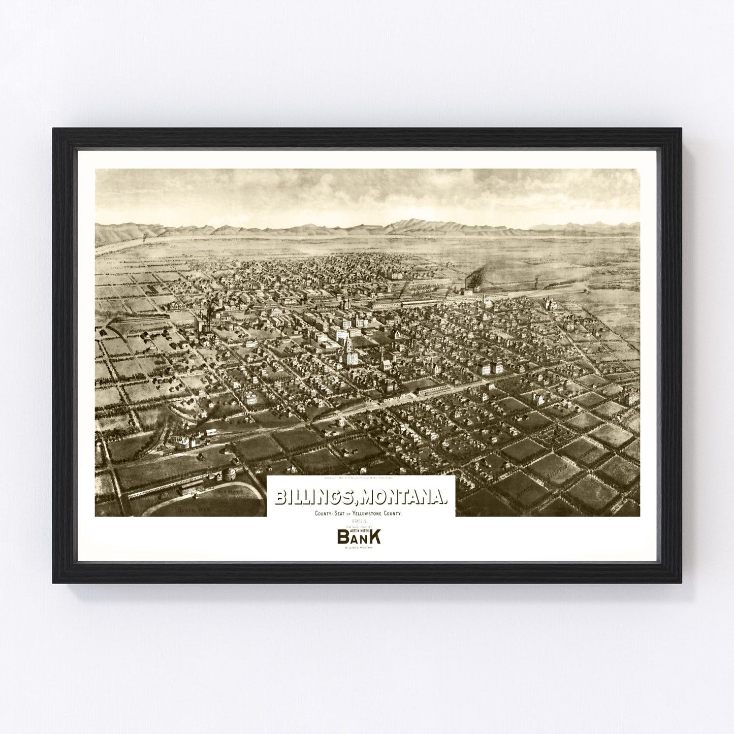 Vintage map of Billings, Montana, 1904