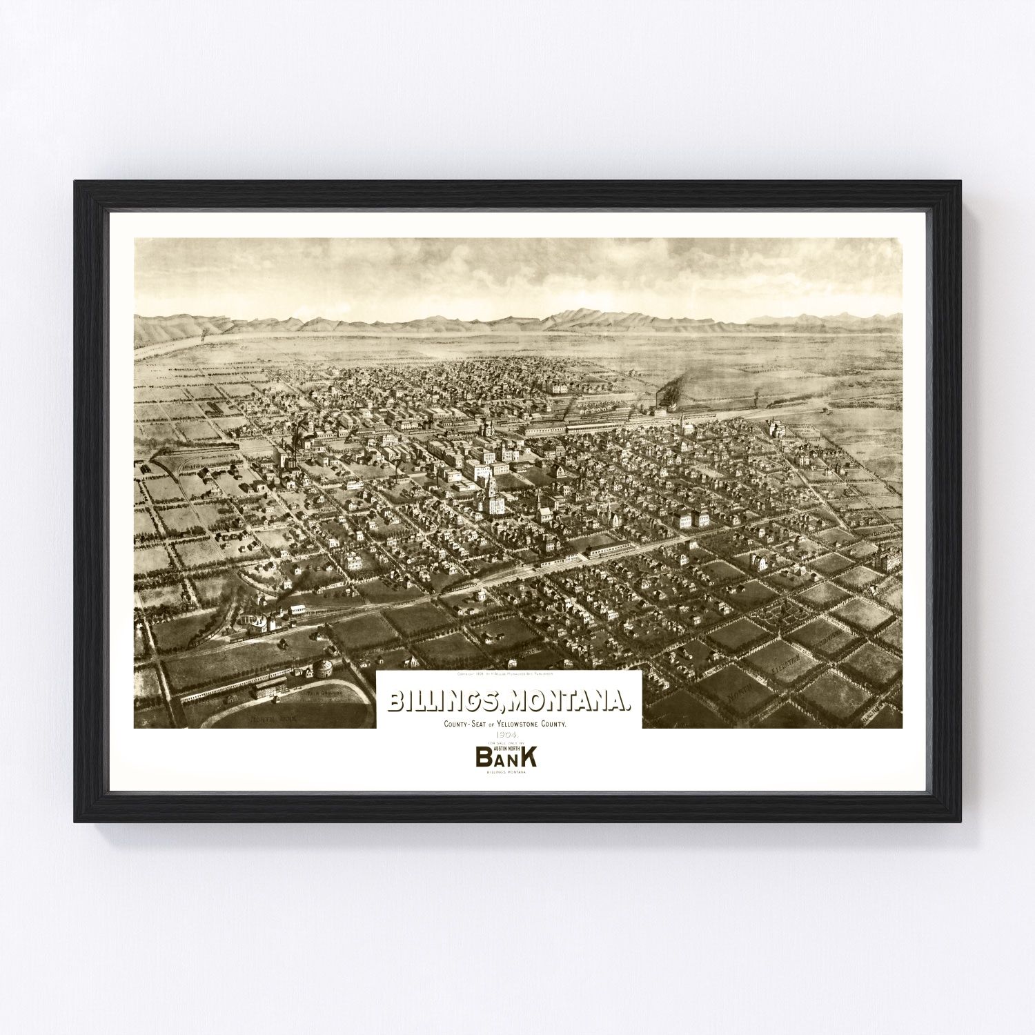 Vintage map of Billings, Montana, 1904
