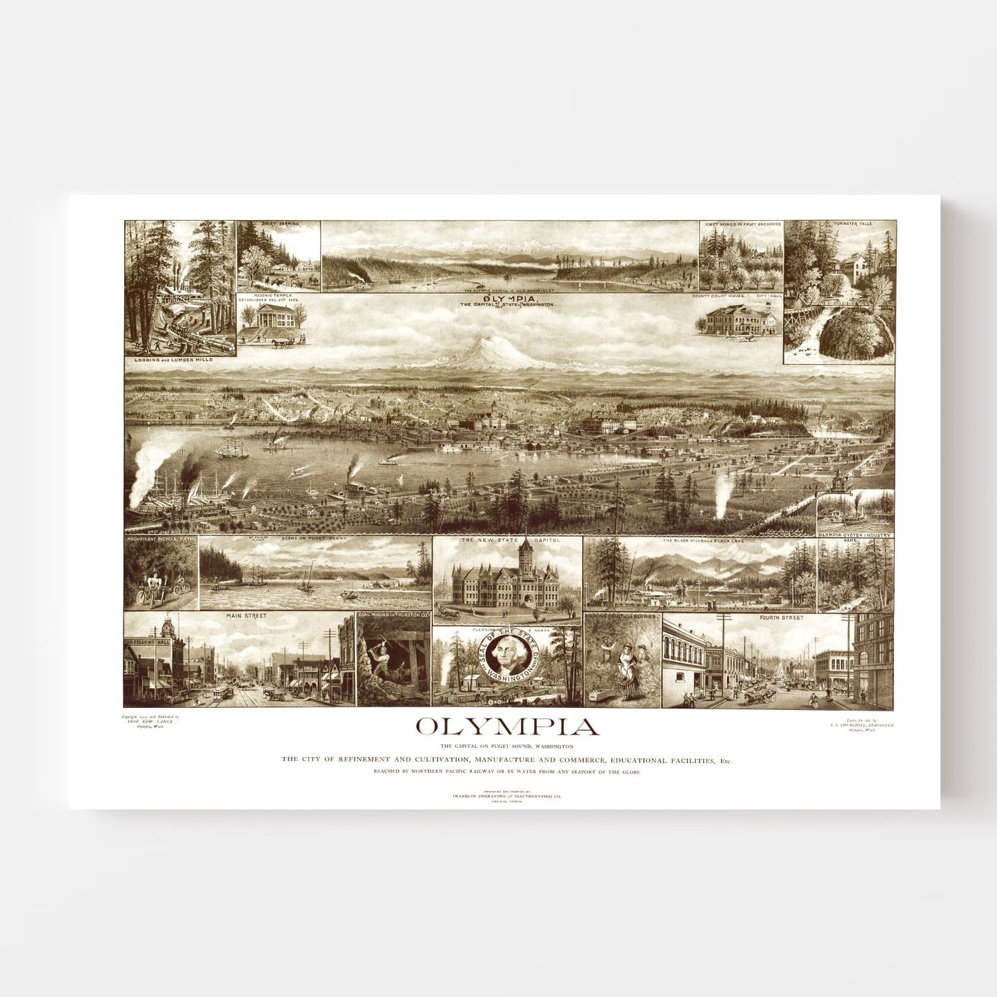 Vintage Map of Olympia, Washington, 1903