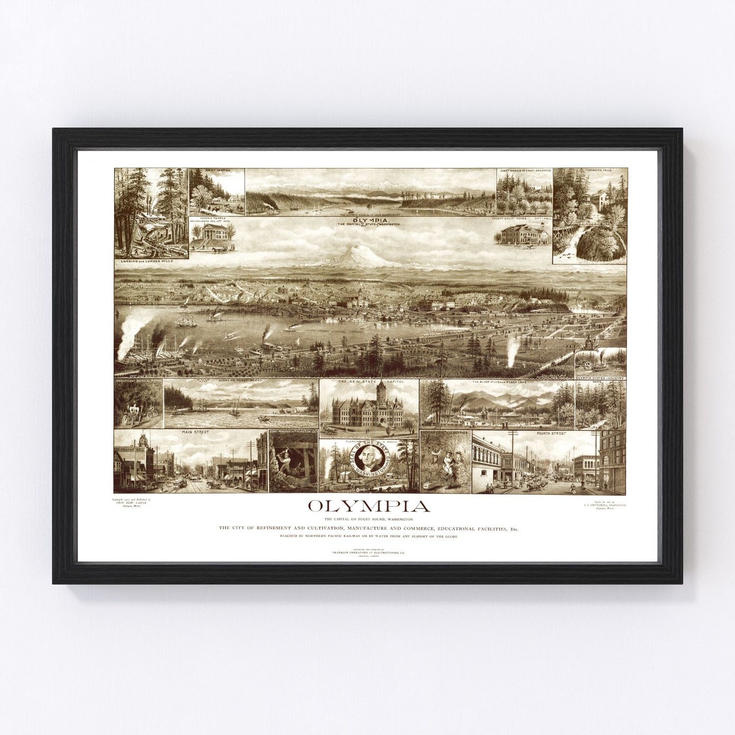 vintage map of Olympia, Washington, 1903