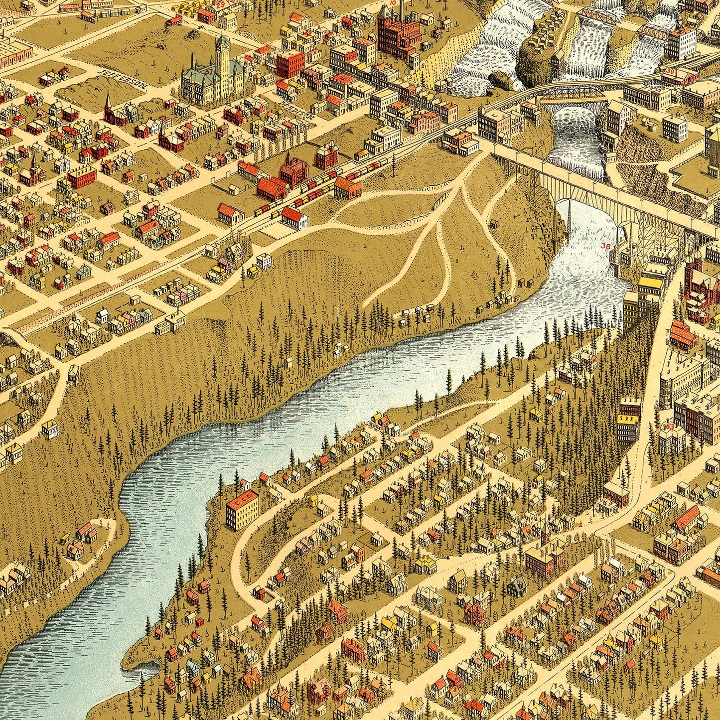 Vintage Map of Spokane, Washington, 1905