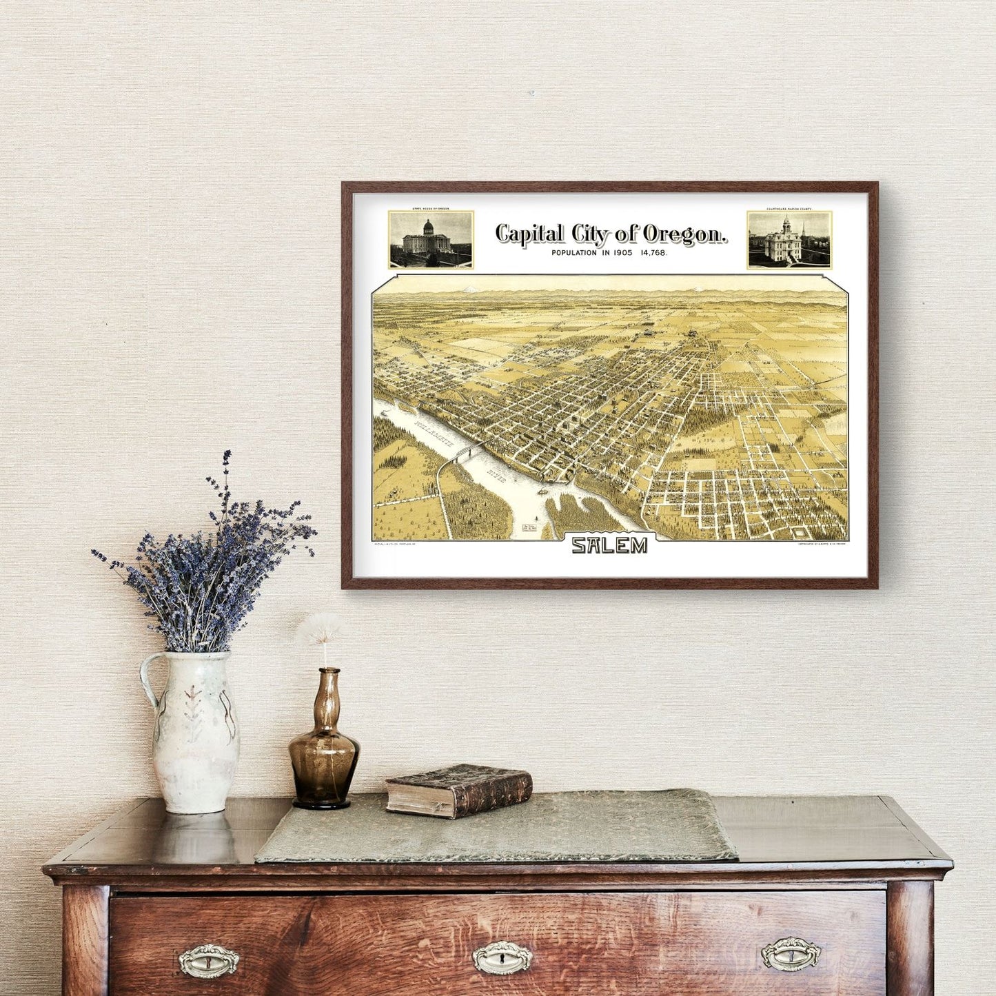 Vintage Map of Salem, Oregon, 1905
