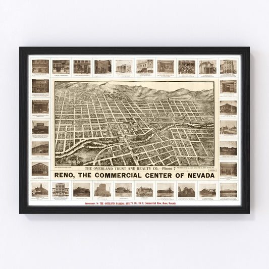 Vintage map of Reno, Nevada, 1907
