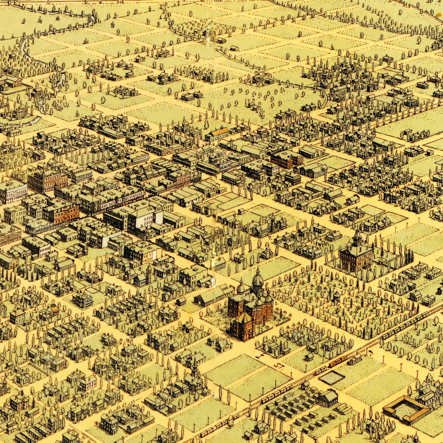 Vintage Map of Bakersfield, California, 1901