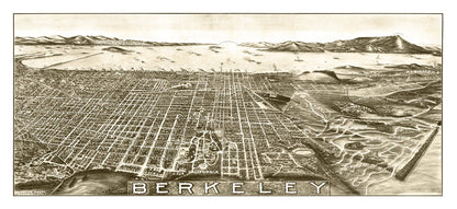 Vintage Map of Berkeley, California, 1909