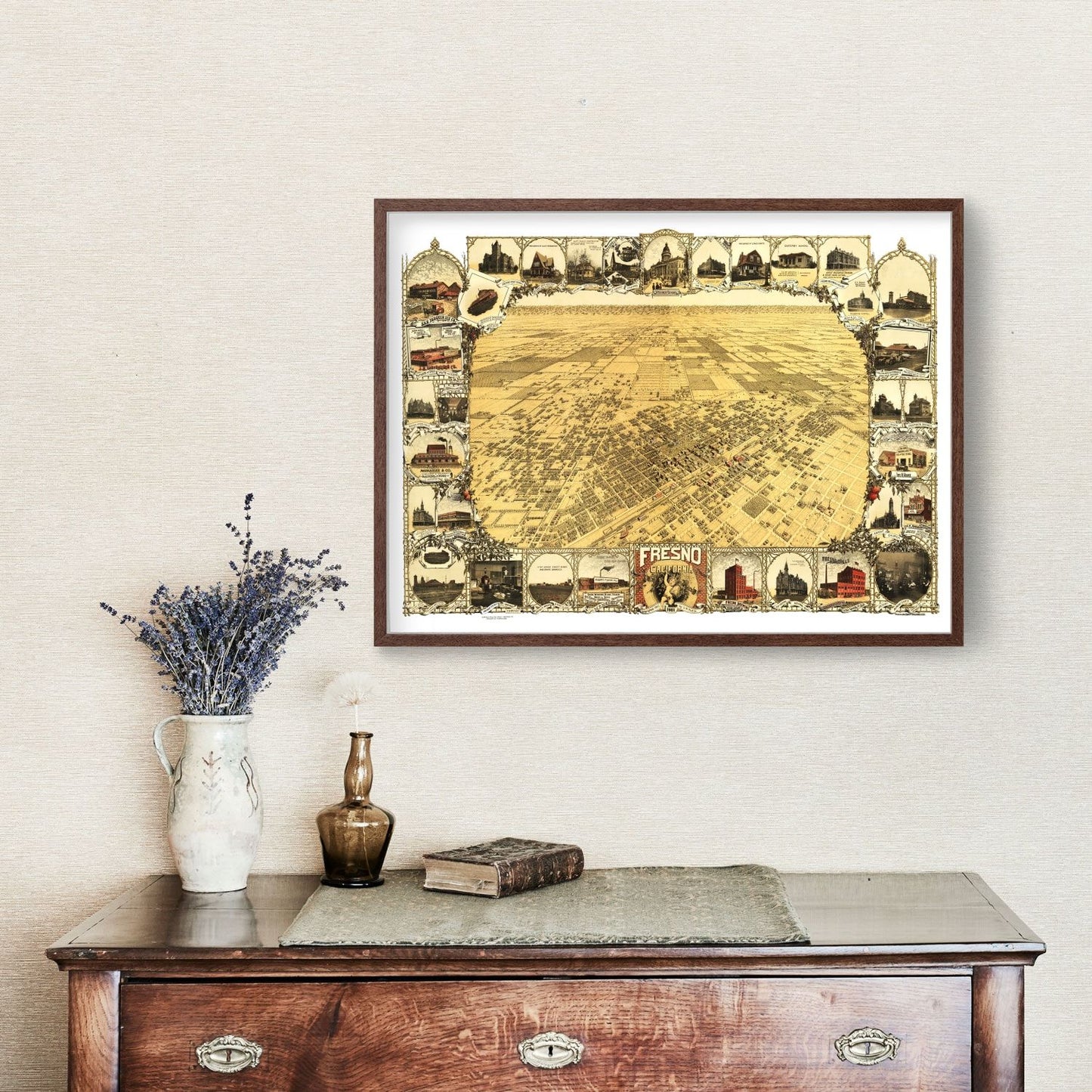 Vintage Map of Fresno, California, 1901