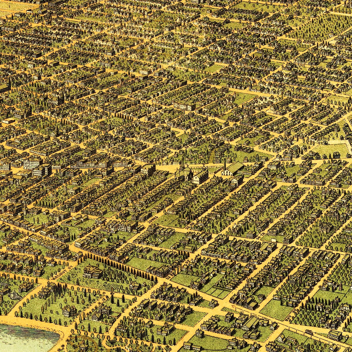 Vintage Map of Oakland, California, 1900