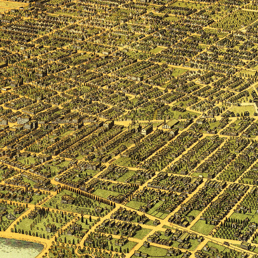 Vintage Map of Oakland, California, 1900