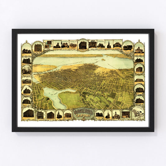 vintage map of Oakland, California, 1900