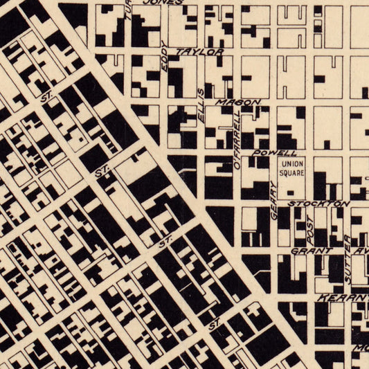 Vintage Map of San Francisco, California, 1908