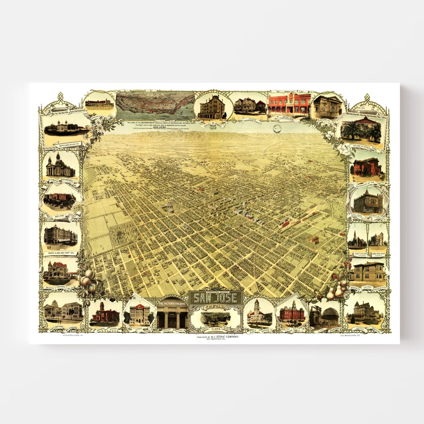 Vintage Map of San Jose, California, 1901