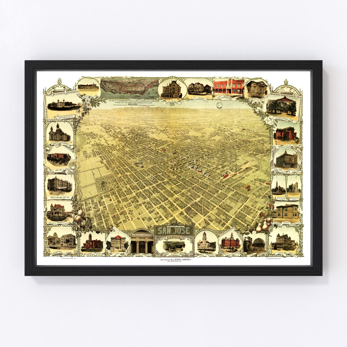Vintage map of San Jose, California, 1901