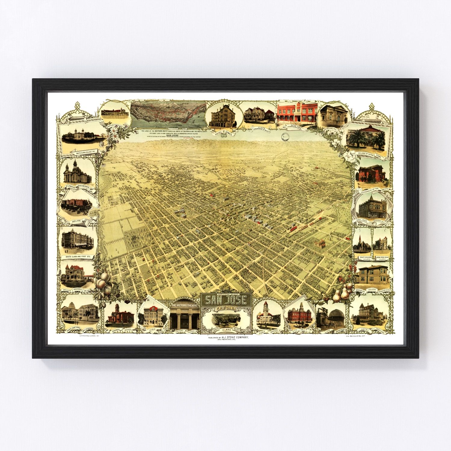 Vintage map of San Jose, California, 1901