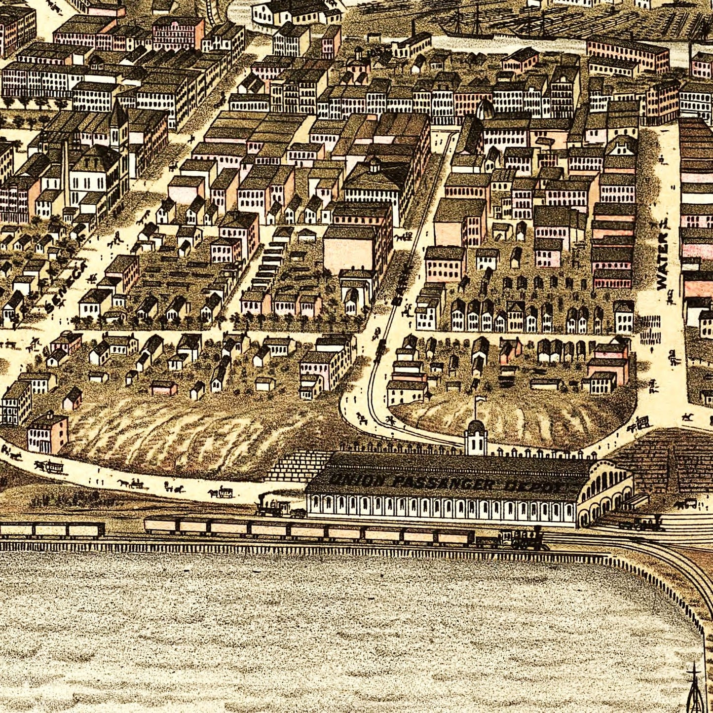 Vintage Map of Cleveland, Ohio 1877