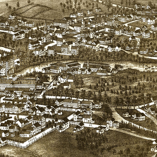 Vintage Map of Penacook, New Hampshire, 1887