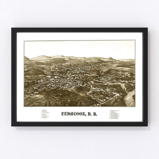 Vintage map of Penacook, New Hampshire, 1887