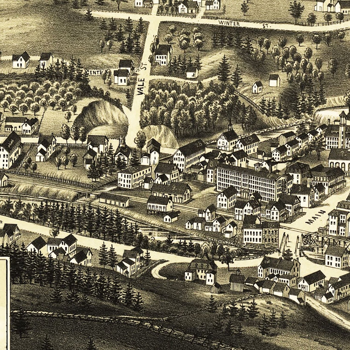 Vintage Map of Peterborough, New Hampshire, 1886