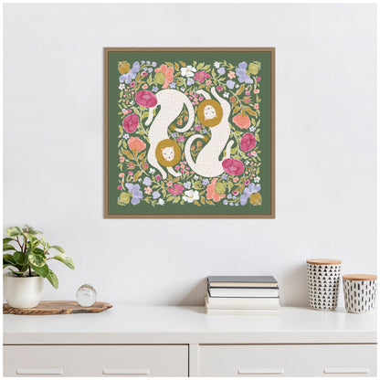 Lions Menagerie Framed Canvas Wall Art
