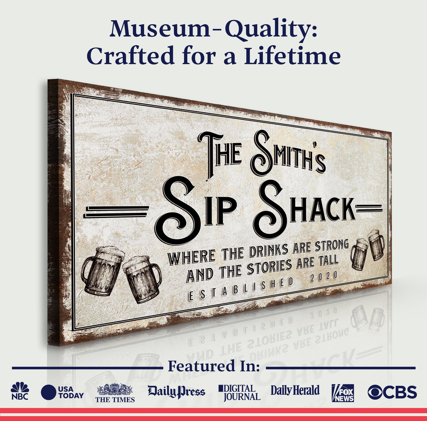 Family Sip Shack Bar Sign Canvas Wall Art