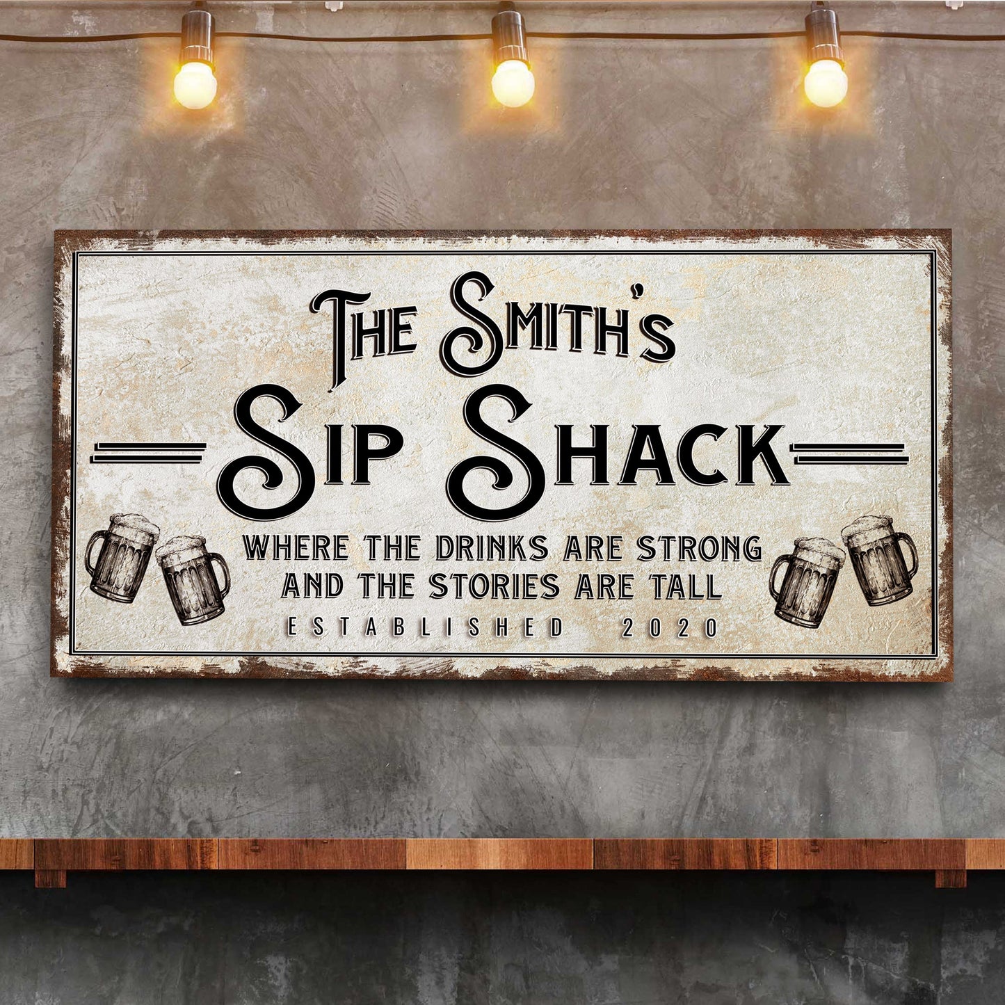 Family Sip Shack Bar Sign Canvas Wall Art