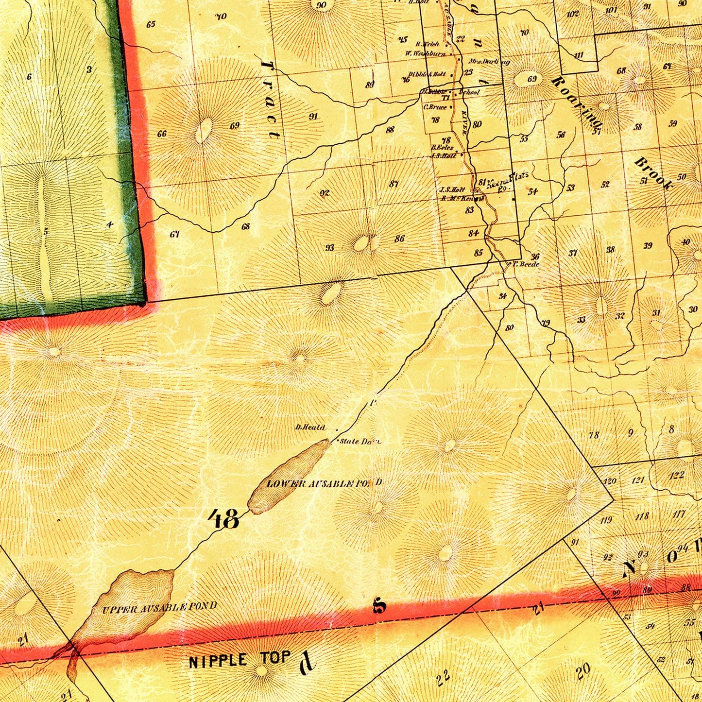 Vintage Map of Essex County, New York, 1858