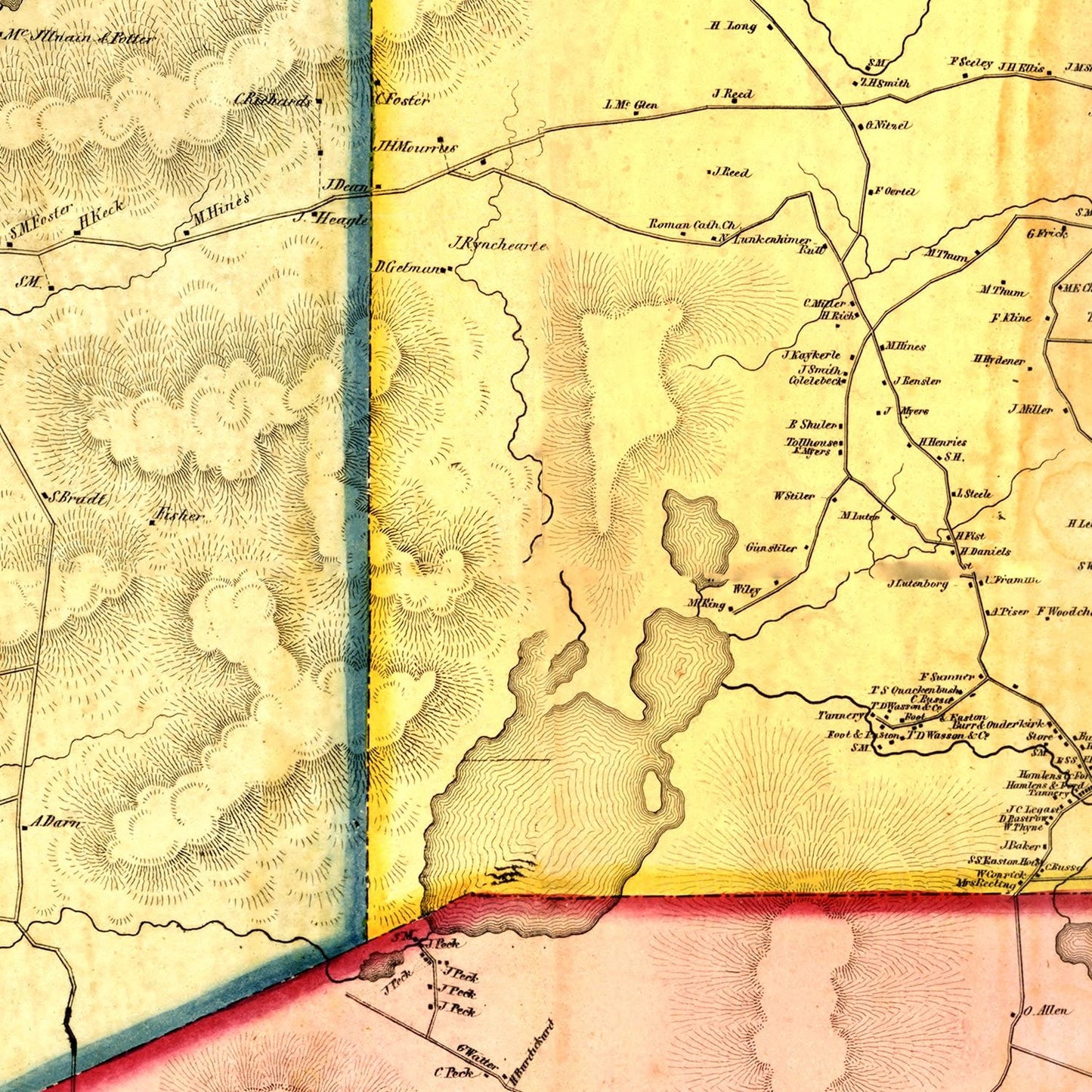 Vintage Map of Fulton County, New York, 1856