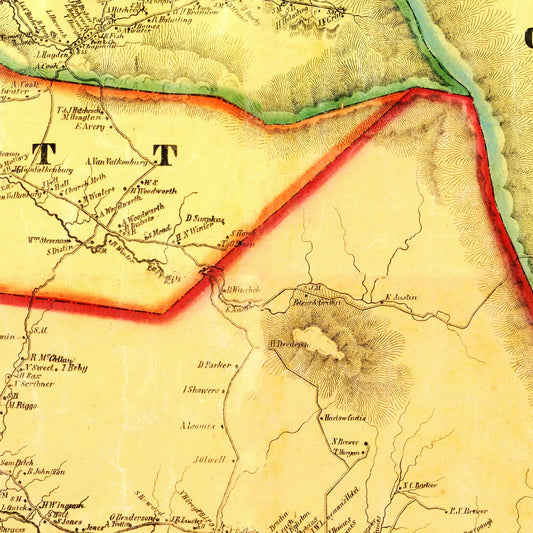 Vintage Map of Greene County, New York, 1856