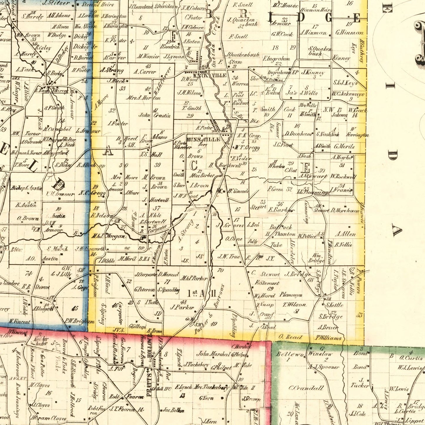 Vintage Map of Madison County, New York, 1853