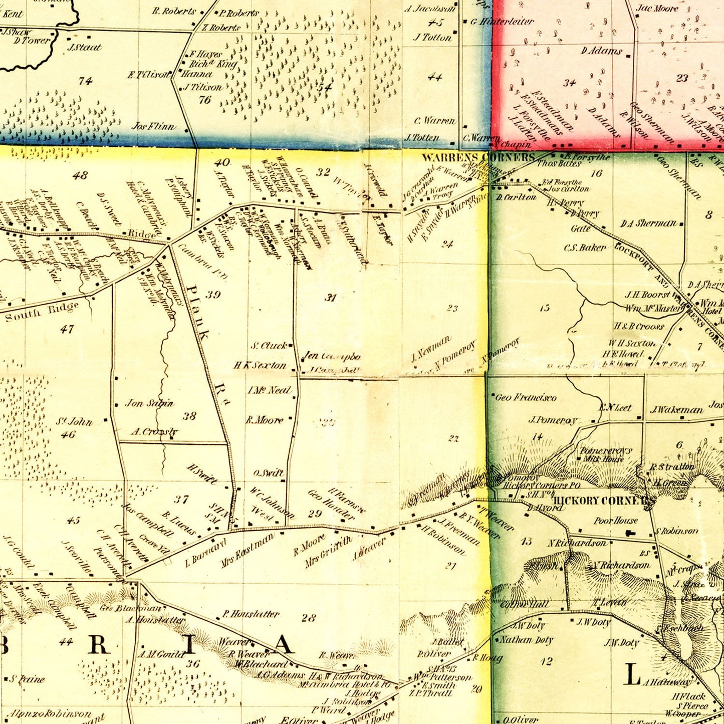 Vintage Map of Niagara County, New York, 1852