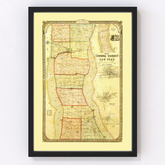 Vintage map of Seneca County, New York, 1858