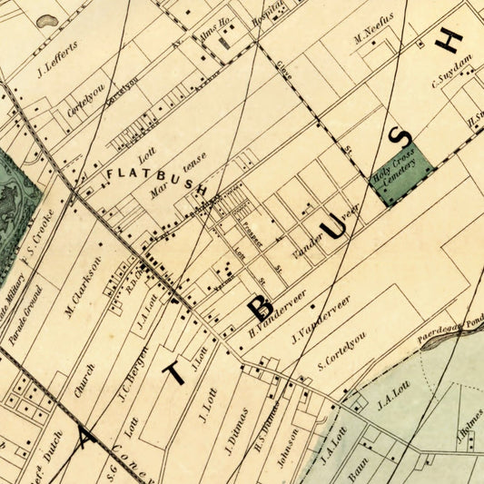 Vintage Map of Kings County, New York, 1868