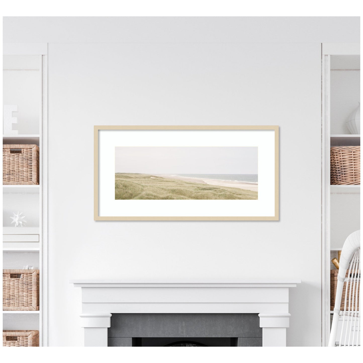 Serene Coastal Shoreline Framed Wall Art